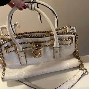White leather Michael Kors top handle or Crossbody bag